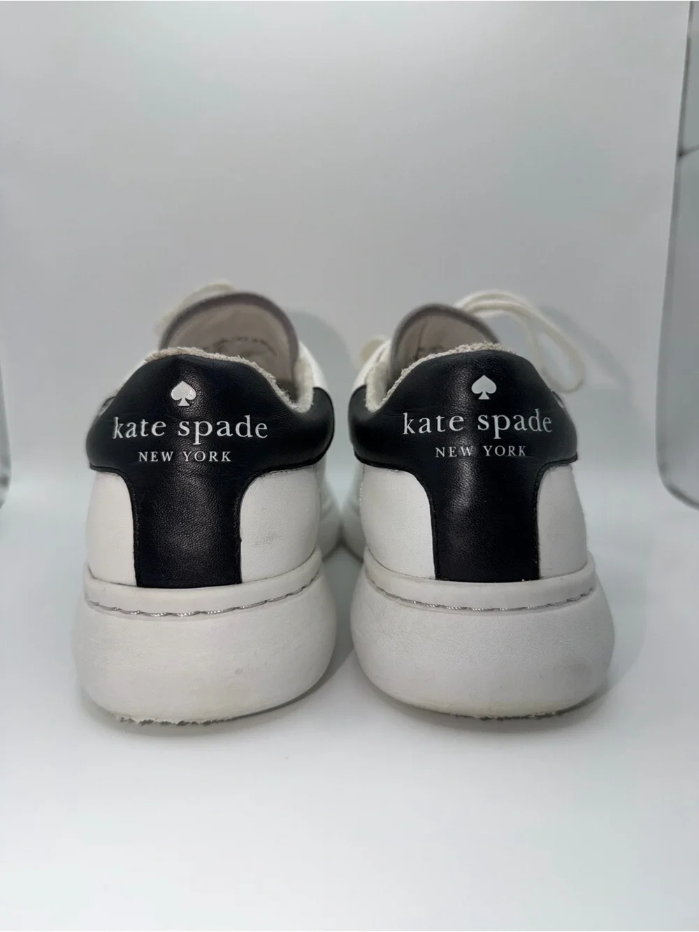 kate spade White and Black Leather Sneakers
